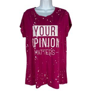 Wound Up Womens Graphic T-Shirt Your Opinion Matters Maroon XXXL